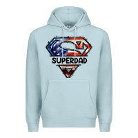 Blue Mist American Super Dad Premium Hoodie - LillyAllenDesigns