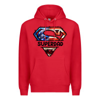 Red American Super Dad Premium Hoodie - LillyAllenDesigns