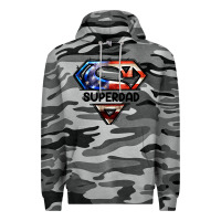Slate Camo American Super Dad Premium Hoodie - LillyAllenDesigns