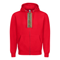 Red Fall Pattern Zipper Hoodie - Artiststas