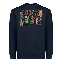 Navy Cookie Baking Crew Heavyweight Sweatshirt - CowhideDigitalArt