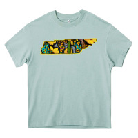 Arona Western Tenessee Map Sunflower Pattern Heavy Core Tee - Bettercallsaul