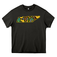 Asphalt Western Tenessee Map Sunflower Pattern Heavy Core Tee - Bettercallsaul