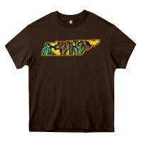 Chocolate Brown Western Tenessee Map Sunflower Pattern Heavy Core Tee - Bettercallsaul
