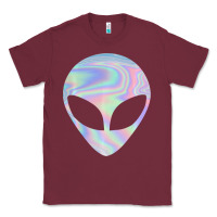 Burgundy Alien Head Colorful Laser Ufo Sighting Believe Area 51 Classic Tee - trangStudio