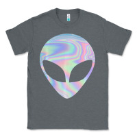 Charcoal Heather Alien Head Colorful Laser Ufo Sighting Believe Area 51 Classic Tee - trangStudio