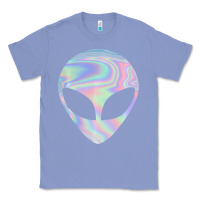 Colony Blue Alien Head Colorful Laser Ufo Sighting Believe Area 51 Classic Tee - trangStudio
