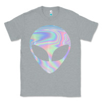 Heather Grey Alien Head Colorful Laser Ufo Sighting Believe Area 51 Classic Tee - trangStudio
