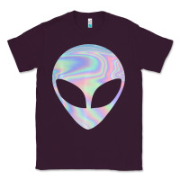 Plum Alien Head Colorful Laser Ufo Sighting Believe Area 51 Classic Tee - trangStudio