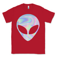 Red Alien Head Colorful Laser Ufo Sighting Believe Area 51 Classic Tee - trangStudio