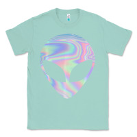 Seafoam Alien Head Colorful Laser Ufo Sighting Believe Area 51 Classic Tee - trangStudio