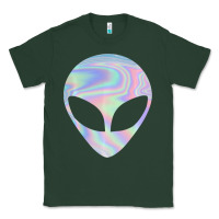 Sports Green Alien Head Colorful Laser Ufo Sighting Believe Area 51 Classic Tee - trangStudio