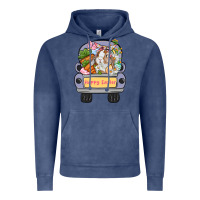 Vintage Denim Happy Easter bunny truck Easter Day Vintage Hoodie - CowGirlArtShop