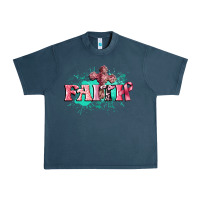 Midnight Navy faith breast cancer Urban Heavy Tee - CowGirlArtShop