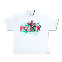 White faith breast cancer Urban Heavy Tee - CowGirlArtShop