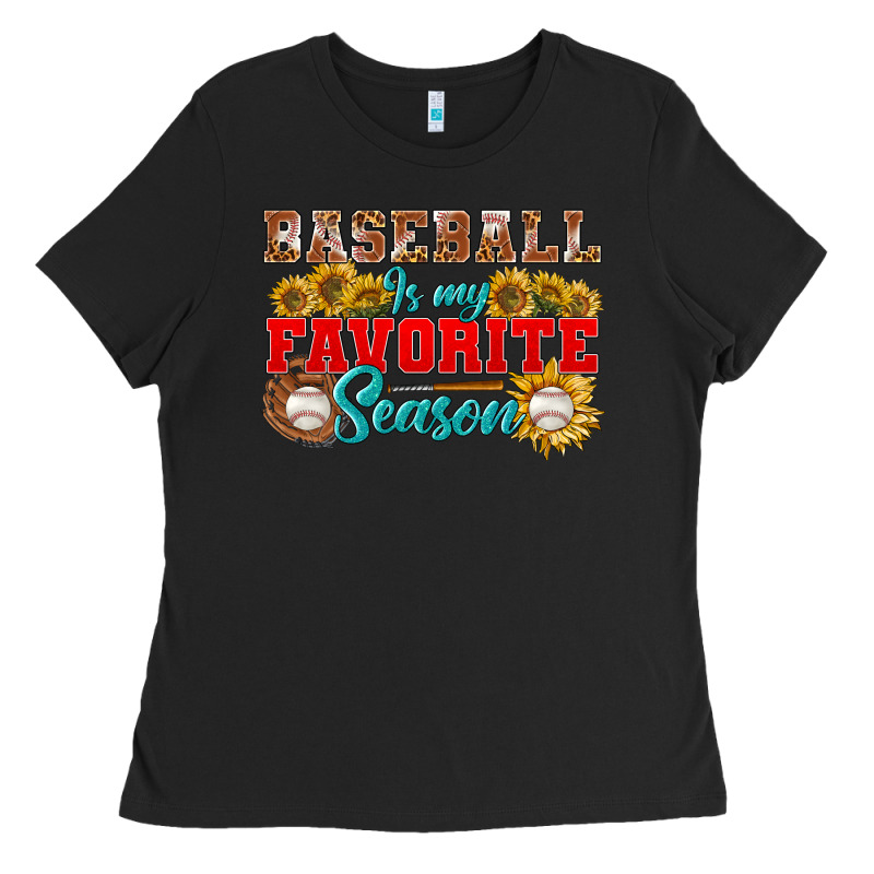Baseball Is My Favorite Season Ladies Tee by NancyCooperArtShop | Teevron