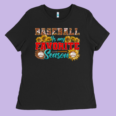 Baseball Is My Favorite Season Ladies Tee Designed By Nancycooperartshop
