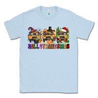 Dusty Blue hallothanksmas Classic Tee - texasbilliewilder
