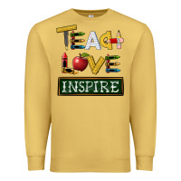 Antique Gold teach love inspire Premium Sweatshirt - BarkalooDesign