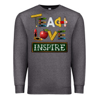 Charcoal Heather teach love inspire Premium Sweatshirt - BarkalooDesign