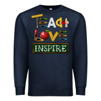 Navy teach love inspire Premium Sweatshirt - BarkalooDesign