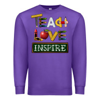 Purple teach love inspire Premium Sweatshirt - BarkalooDesign