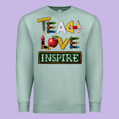 Teach Love Inspire Premium Sweatshirt Designed By Barkaloodesign