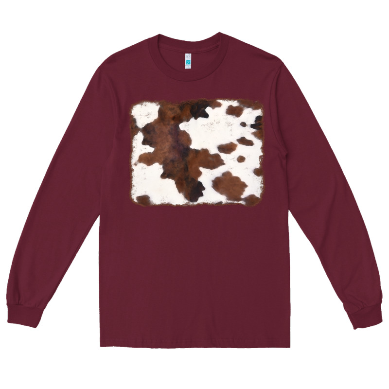 Brown Cowhide Background Long Sleeve Tee by CowCowDesign | Teevron