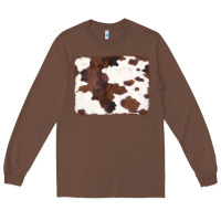 Chestnut Brown Cowhide Background Long Sleeve Tee - CowCowDesign