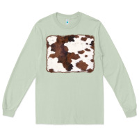 Matcha Brown Cowhide Background Long Sleeve Tee - CowCowDesign