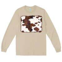 Mushroom Brown Cowhide Background Long Sleeve Tee - CowCowDesign