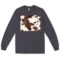 Smoke Brown Cowhide Background Long Sleeve Tee - CowCowDesign