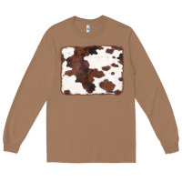 Toasted Coconut Brown Cowhide Background Long Sleeve Tee - CowCowDesign