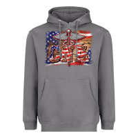 Storm patriotic nurse certified nurse  assistant medilcal symbol  background Heavyweight Hoodie - BarkalooDesign
