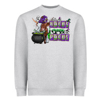 Heather Grey Hocus i Mean Pocus Heavyweight Sweatshirt - CowhideDigitalArt