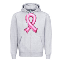 Heather Grey Balloon cancer ribbon Zipper Hoodie - Artiststas
