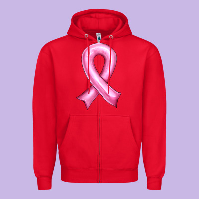 Balloon Cancer Ribbon Zipper Hoodie Designed By Artiststas