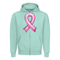 Seafoam Balloon cancer ribbon Zipper Hoodie - Artiststas