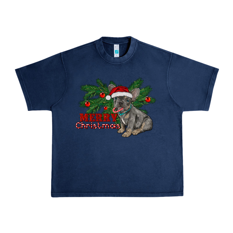 Merry Christmas French Bulldog Urban Heavy Tee by RanaPortraitStore | Teevron