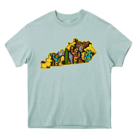 Arona Kentucky Map Western Sunflower Pattern Heavy Core Tee - Bettercallsaul