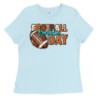 Baby Blue Football kinda day Ladies Tee - NancyCooperArtShop