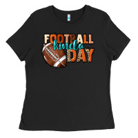 Black Football kinda day Ladies Tee - NancyCooperArtShop