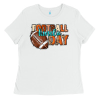 White Football kinda day Ladies Tee - NancyCooperArtShop