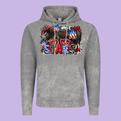 Oh My Stars Pig Vintage Hoodie Designed By Cowgirlartshop