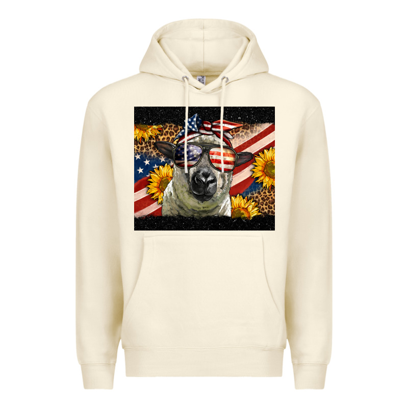 Western 4th Of July Sheep Premium Hoodie by LillyAllenDesigns | Teevron