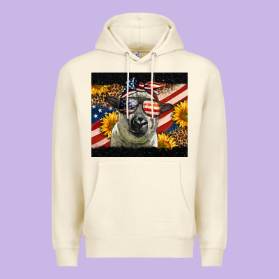 Western 4th Of July Sheep Premium Hoodie Designed By Lillyallendesigns