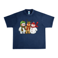 Navy christmas polar bear reindeer and snowman Urban Heavy Tee - CowGirlArtShop