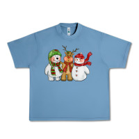 Pebble Blue christmas polar bear reindeer and snowman Urban Heavy Tee - CowGirlArtShop
