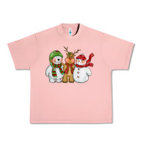 Salmon christmas polar bear reindeer and snowman Urban Heavy Tee - CowGirlArtShop