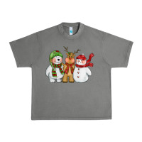 Tornado christmas polar bear reindeer and snowman Urban Heavy Tee - CowGirlArtShop